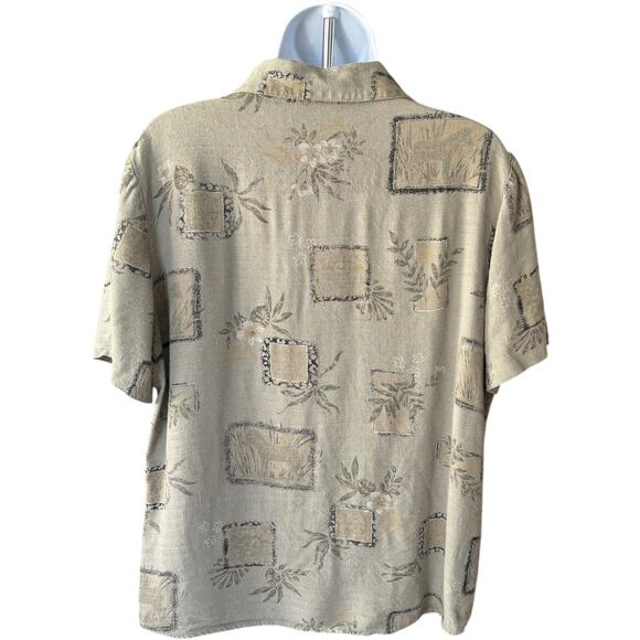 NYCC 90s textured rayon button blouse + tank set sage green XL relaxed fit - Picture 2 of 5